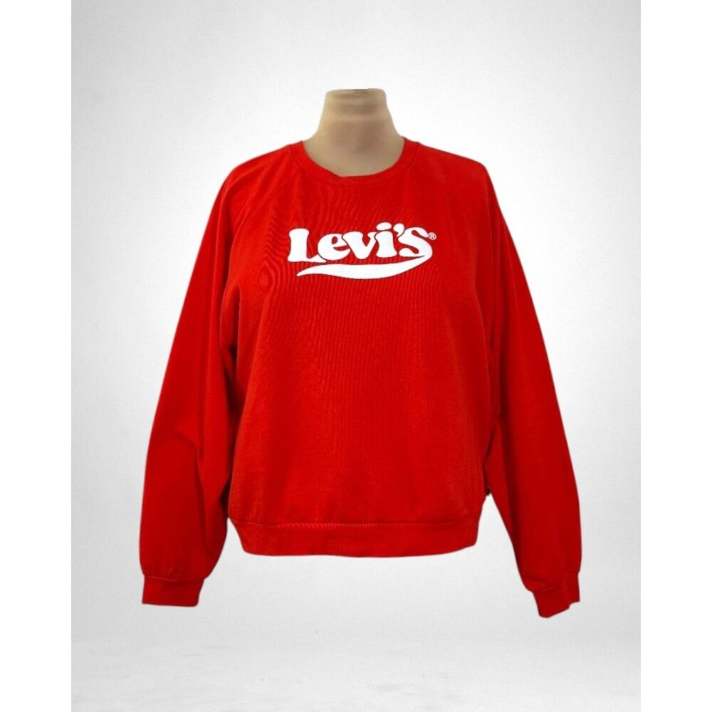 Levi's Logo Heather Raglan Sleeve Graphic Red Sweatshirt, NWT! Size 3X